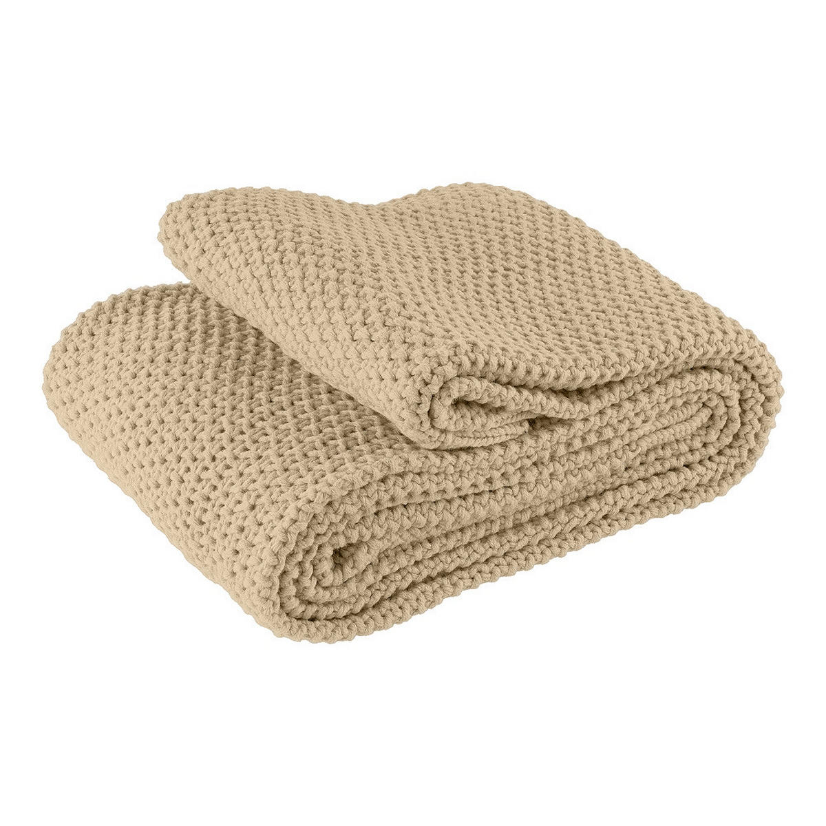 STRICKDECKE beige 140/190 cm - Beige, Textil (140/190cm) - wometo