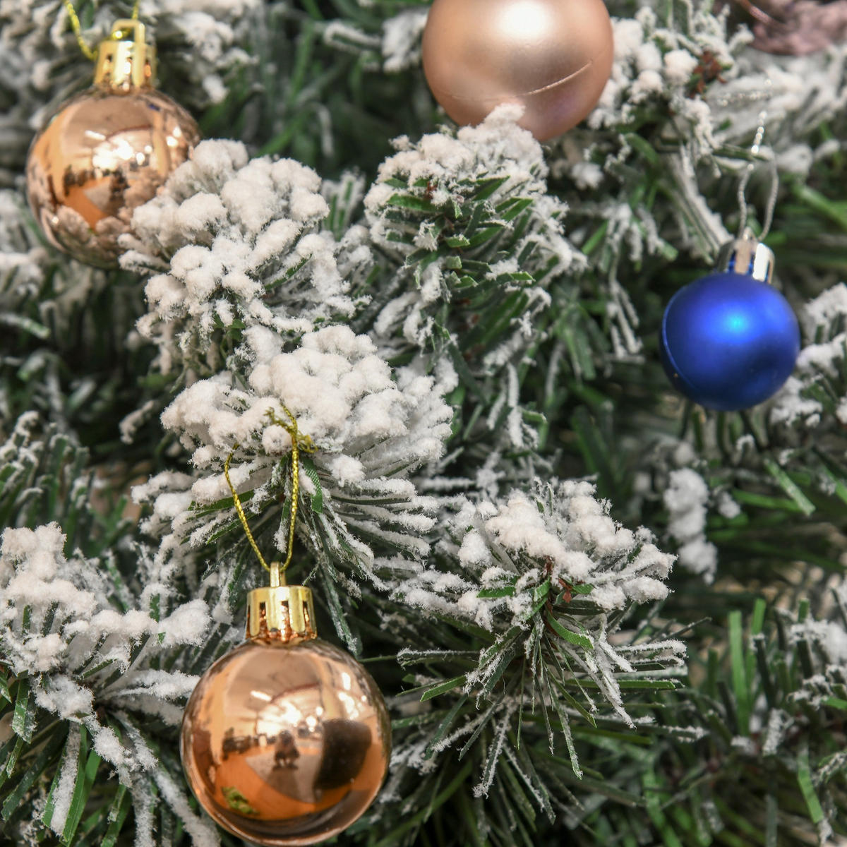 MINI Künstlicher Weihnachtsbaum 60 cm Tannenbaum künstlich mit Schnee, Spitzen - Grün, Kunststoff (60cm) - HOMCOM
