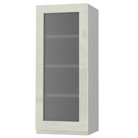 HÄNGESCHRANK Florence W4S/40 Grau / RAL 1013 perlweiß HG 40 / 32,5 / 96cm - Türanschlag links - Weiß Hochglanz/Grau, Holz/Holzwerkstoff (40/96/32.5cm) - Feldmann-Wohnen