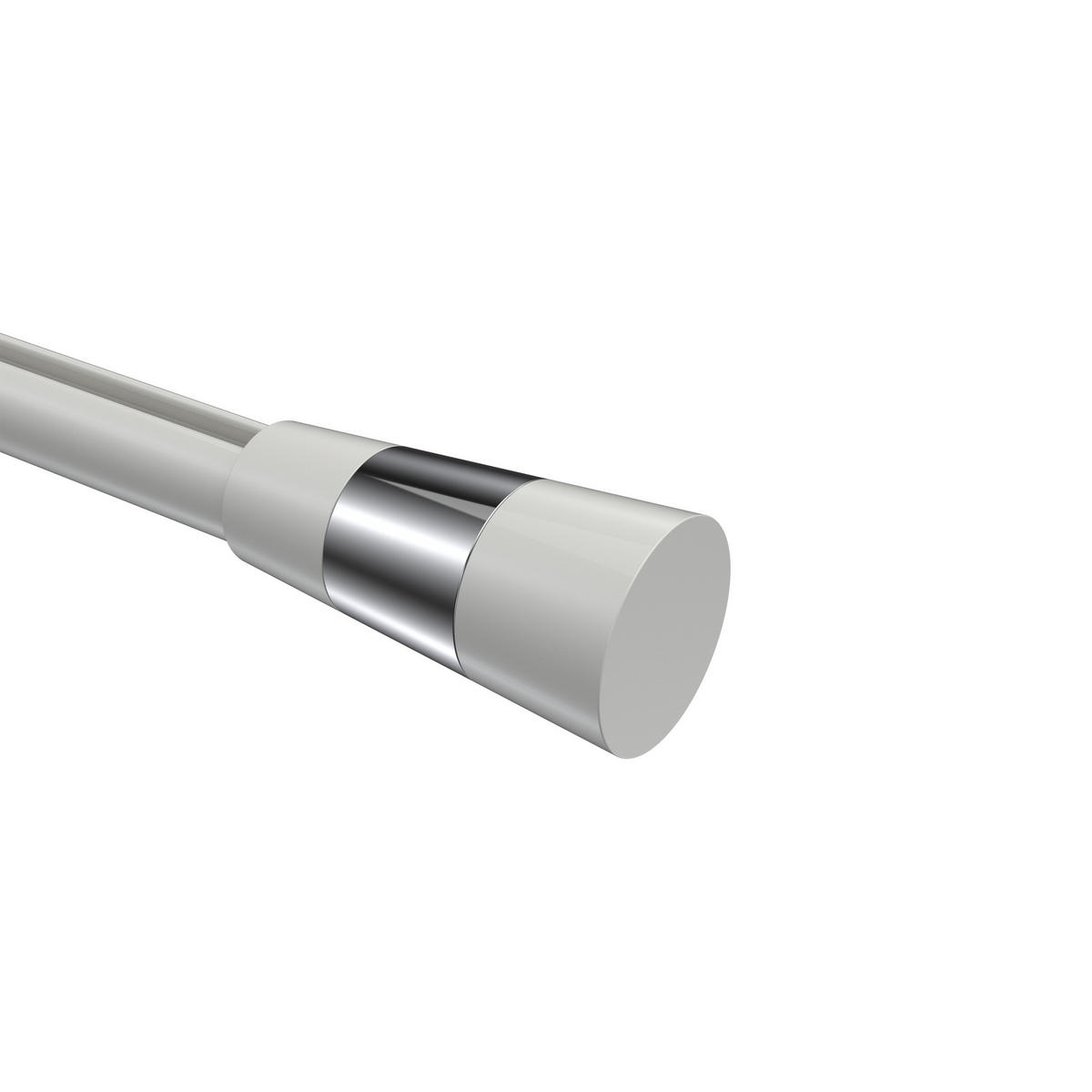 ENDSTÜCKE FÜR GARDINENSTANGEN 20 mm Ø, Tanara Weiß/Chrom, Packung 2 Stück - Chromfarben/Weiß, Metall (6.5/3.2/3.2cm) - INTERDECO