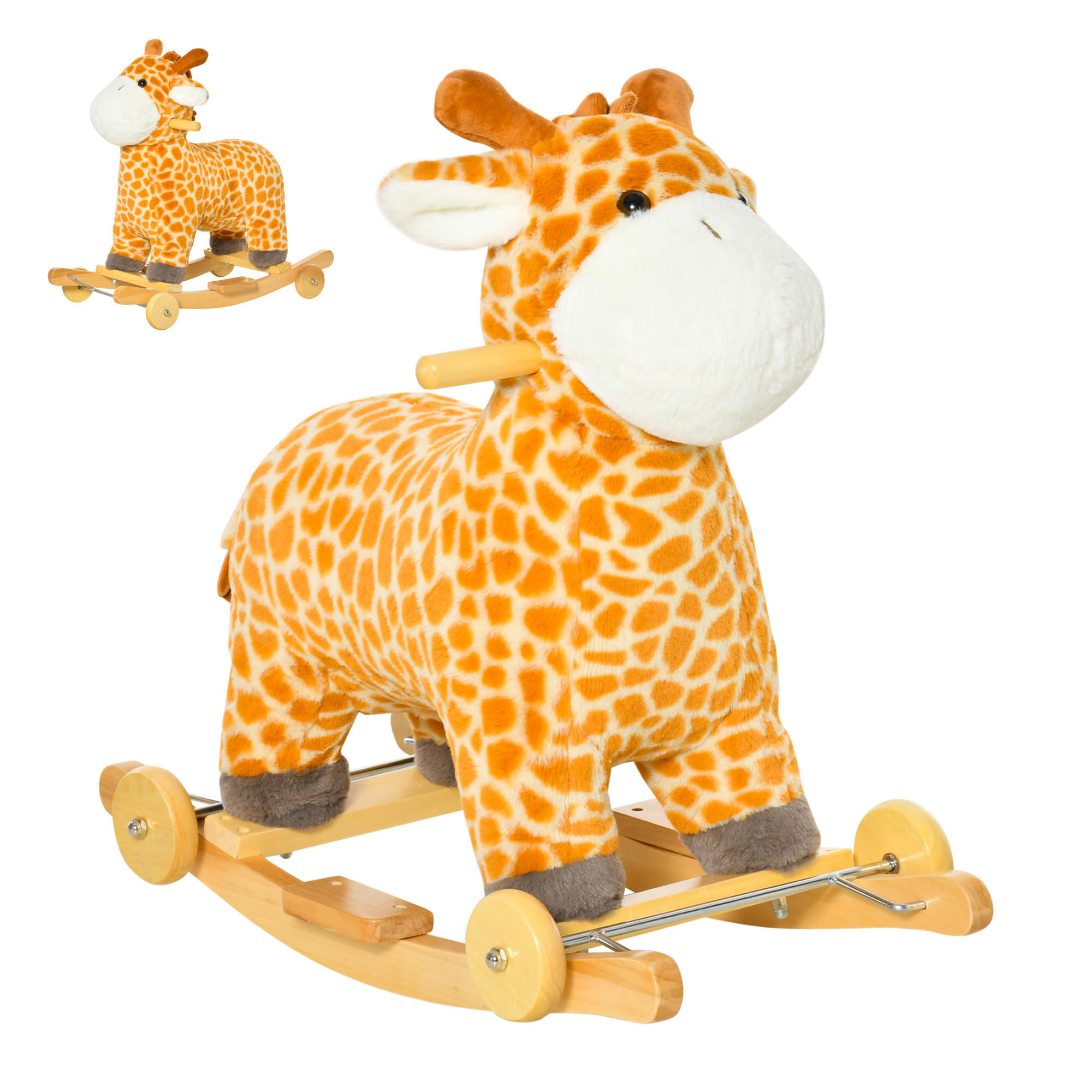 SCHAUFELTIER DE-10130 Giraffe mit Sound und Rädern Gelb - Gelb, Textil (38/63/63cm) - ComfortXL