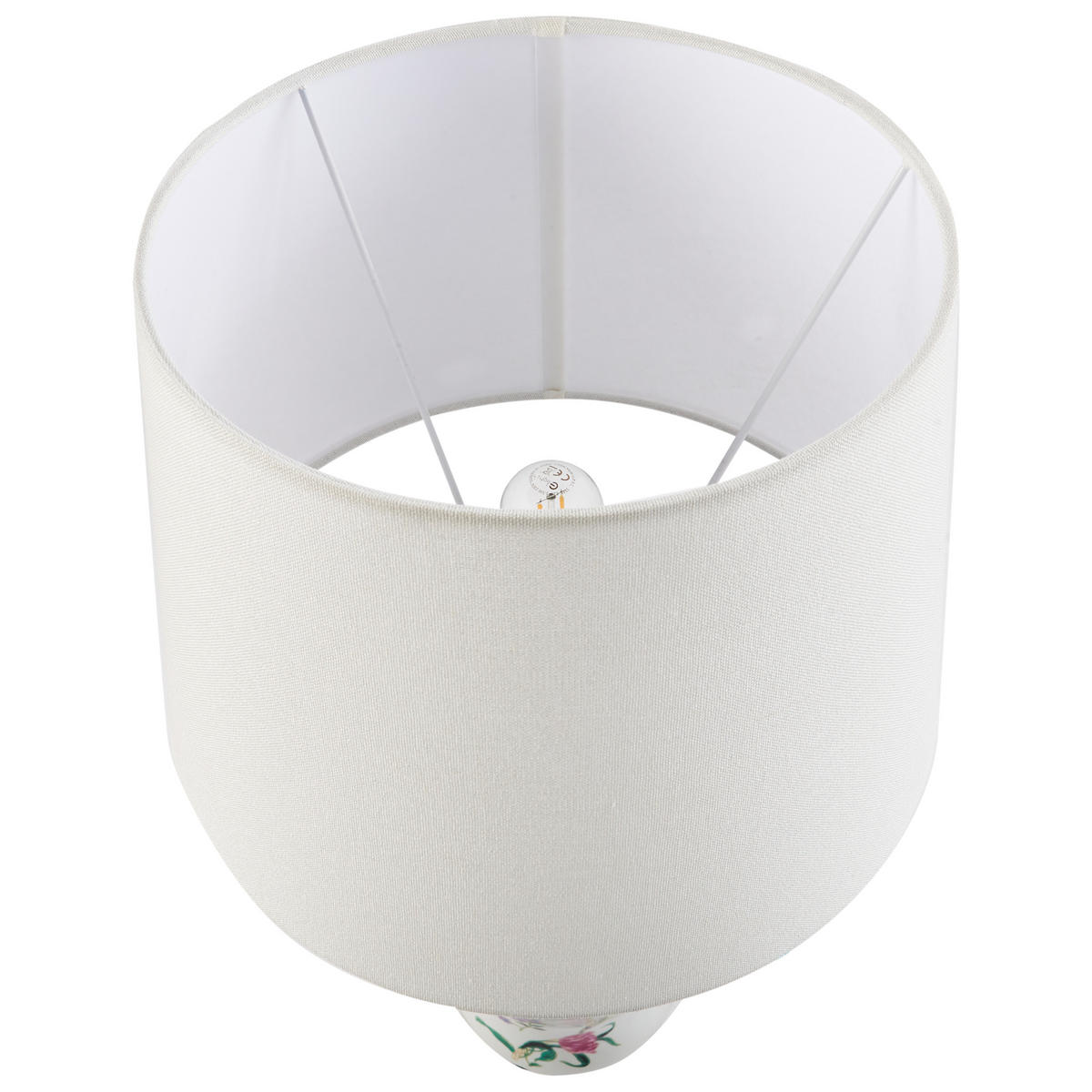 TISCHLAMPE Porzellan Weiß Febros - Pink/Gelb, Keramik (36/36/61cm) - Beliani