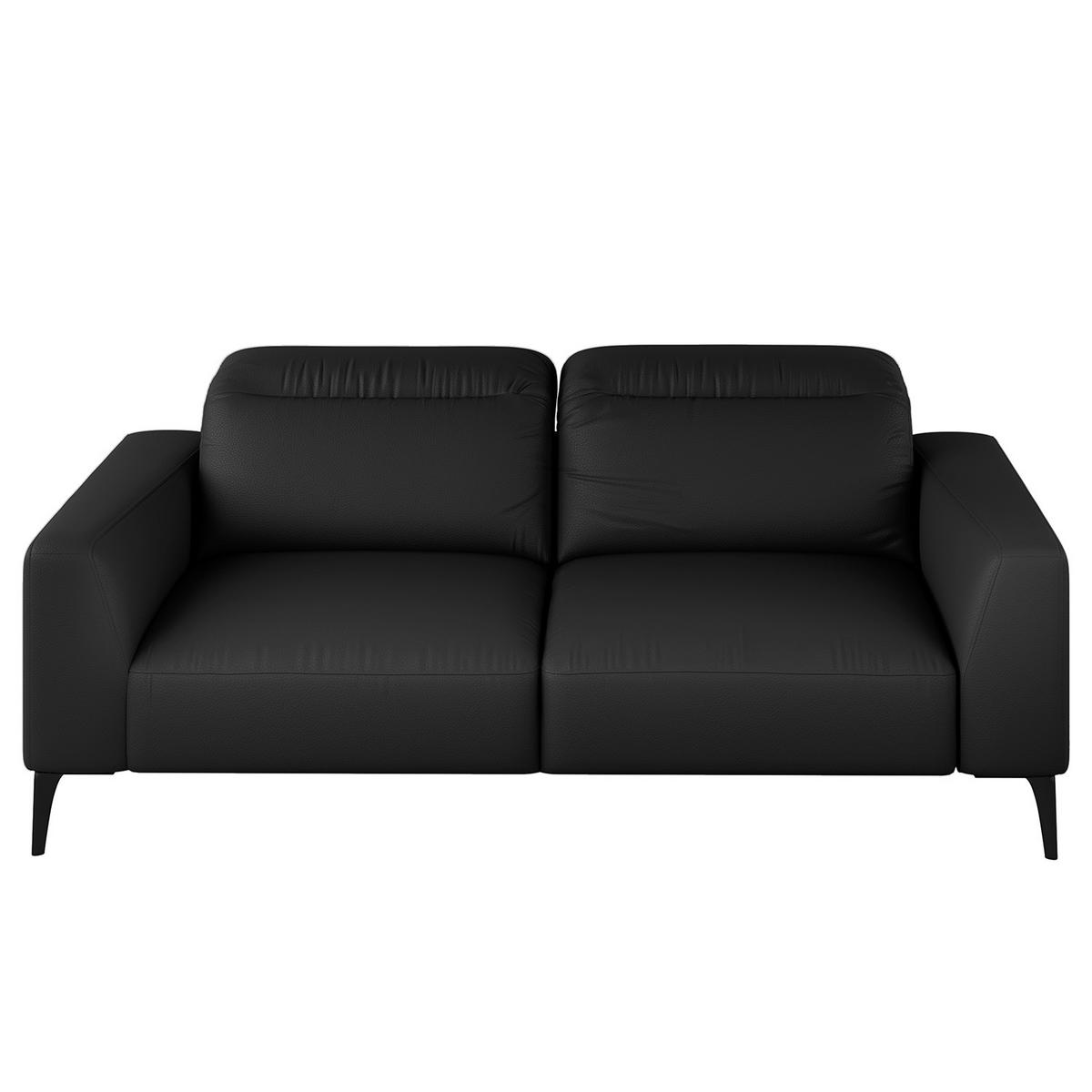 2-SITZER SOFA - Schwarz, Leder/Metall (170/73/107cm) - home24