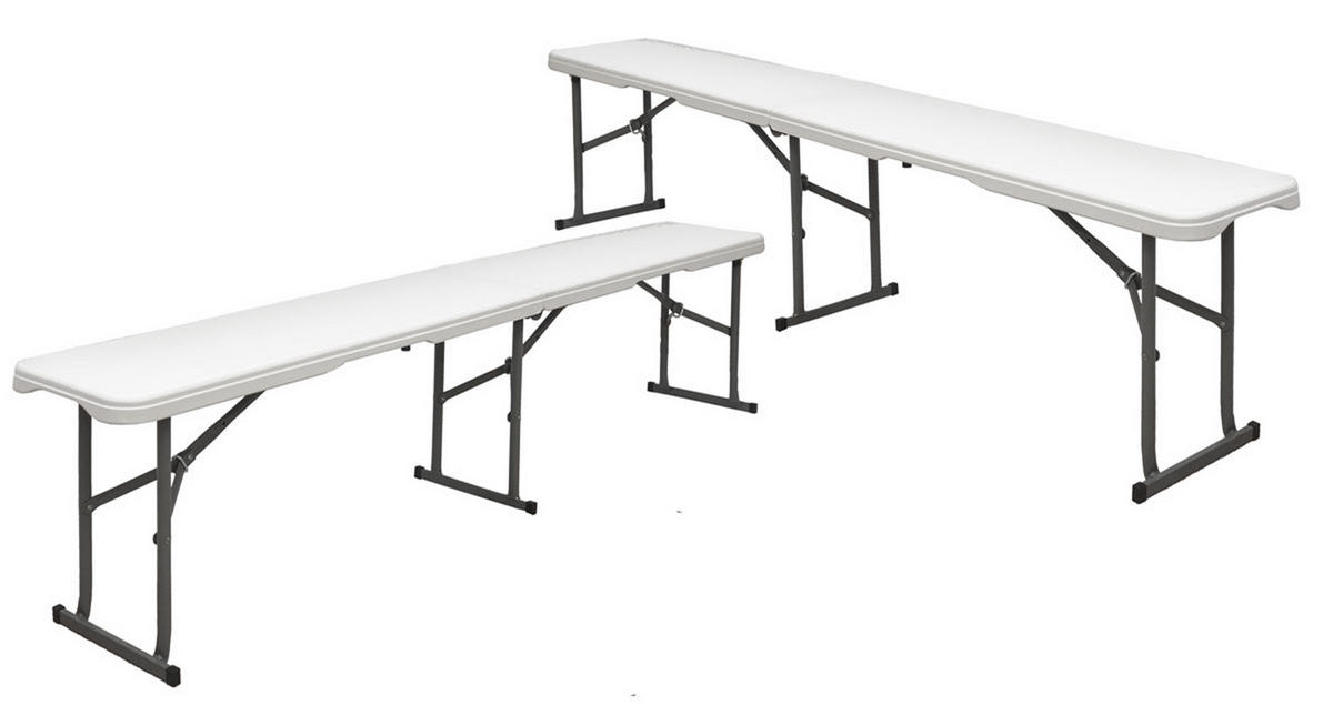 BIERBANK bis 300kg belastbar, 182/27cm, Weiß - Weiß, Kunststoff - Amanka