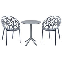 BALKONSET Bistroset Nodan Kunststoff Anthrazit 2 Personen - Anthrazit, Kunststoff - DELUKE