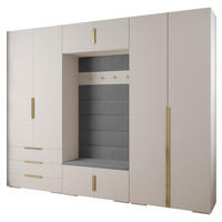 GARDEROBEN-SET 236,7/300/47 - Goldfarben/Weiß, Holz/Kunststoff (300/236.7/47cm) - Abiks Möbel