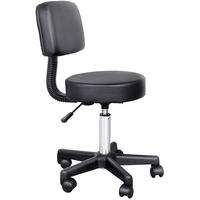 DREHSTUHL 35/35/84 cm schwarz aus Verbundleder mit Rollen - Schwarz, Leder (35/84/35cm) - OKWISH
