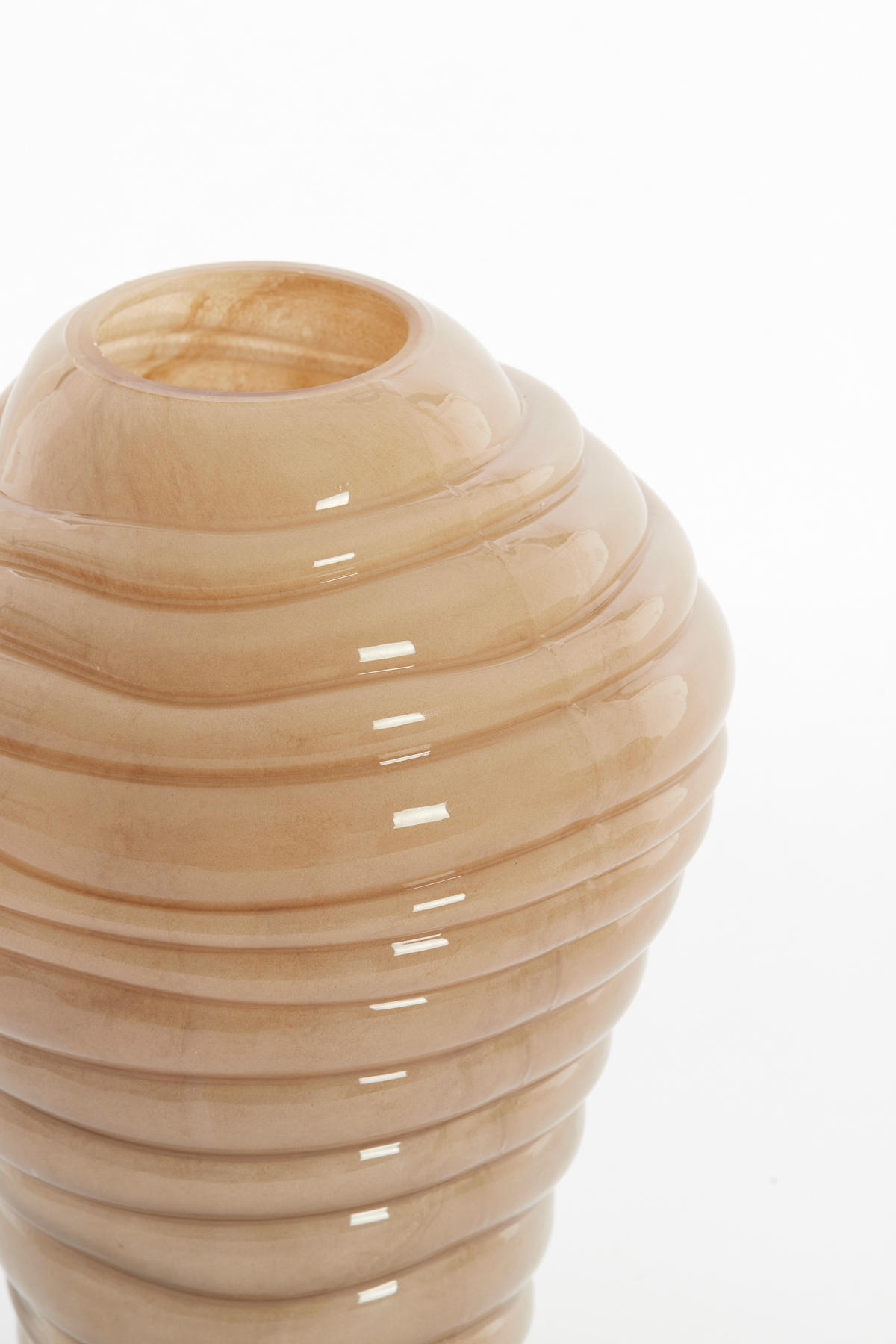 VAZE Fenlor Braun 18/18/25 cm - Braun, Glas (25cm) - Light & Living