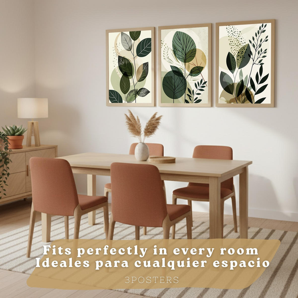 PLAKAT Sada 3 Green Botanica A3 bez rámu - čirá, papír (29.7/1/42cm) - Nacnic