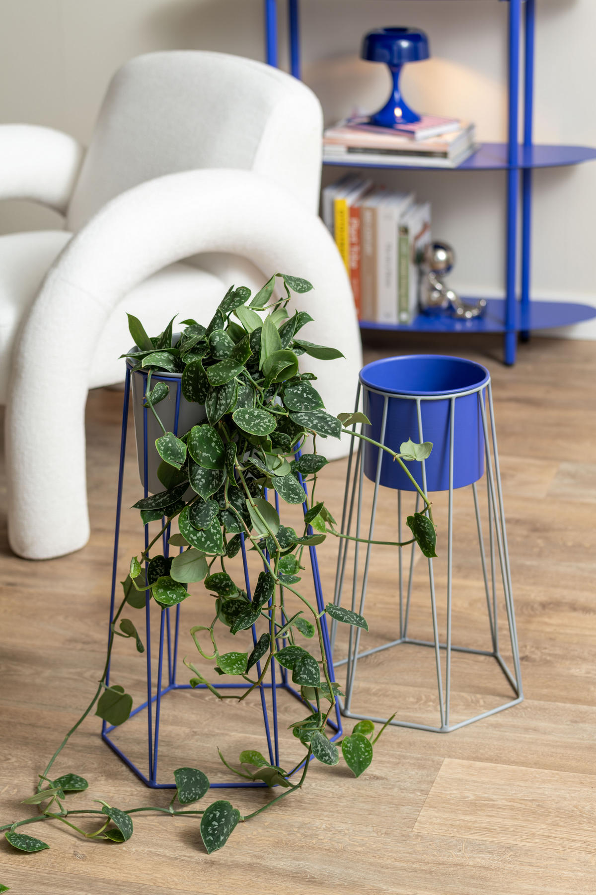 BEISTELLTISCH Cool Retro - Blau - 90/28/82 cm - Blau, Metall (90/28/82cm) - Leitmotiv