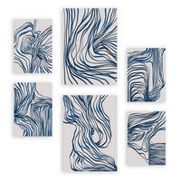 POSTER Set Mit 6 Bezaubernde Schnur In Form Abstracts Ästhetische Dekorative Gemälde Für Ihr Wohnzimmer, Schlafzimmer, Zuhause A3 & A4 Rahmenlos - Klar, Papier (29/3cm) - Nacnic
