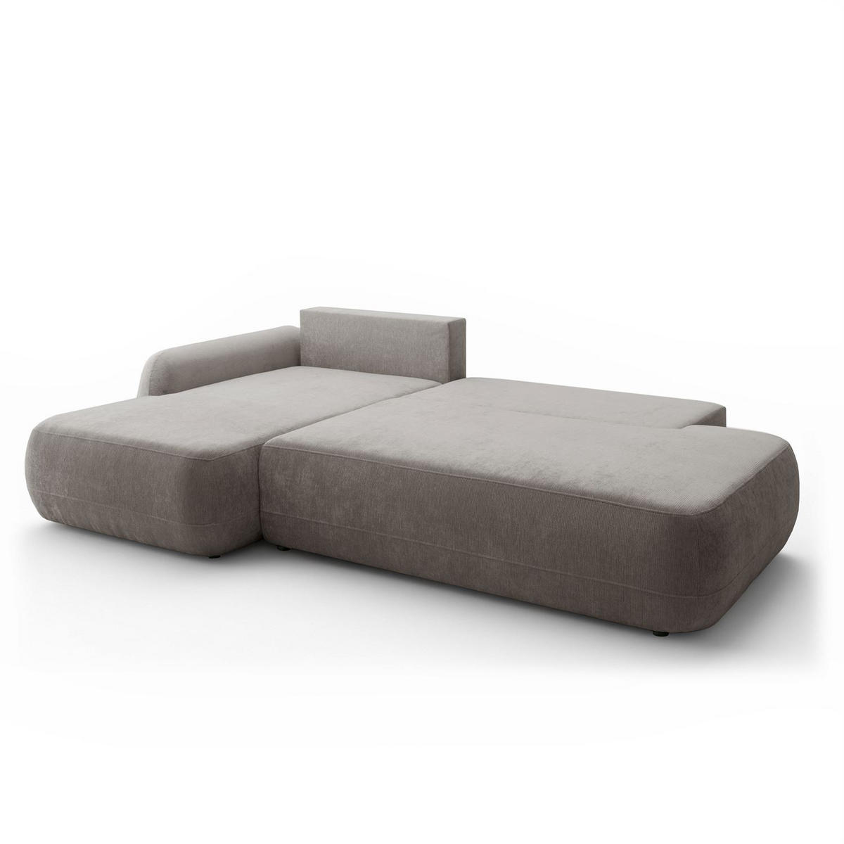 ECKSOFA GOYA mit Schlaffunktion und Bettkasten, Linke, Perfect Harmony 85 - Hellgrau, Textil (184/302cm) - Lookway
