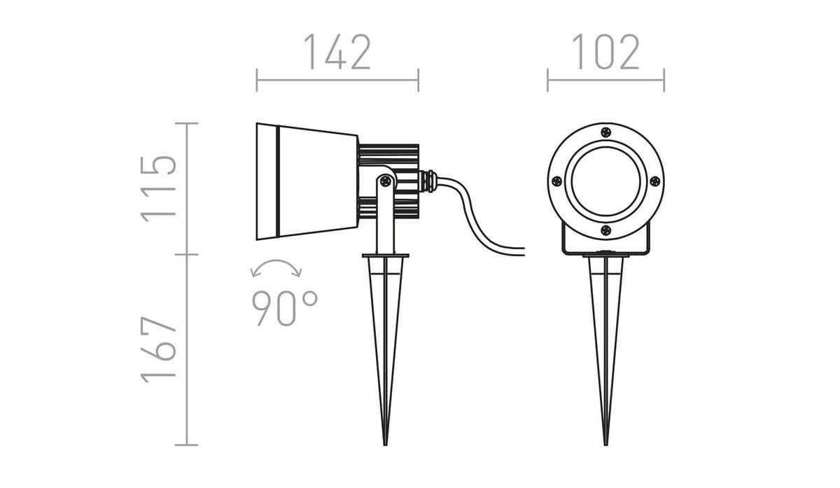 AUSSENLEUCHTE CORDOBA Anthrazitgrau 8 W IP54 - Grau, Metall (28.2/102/30cm) - Rendl
