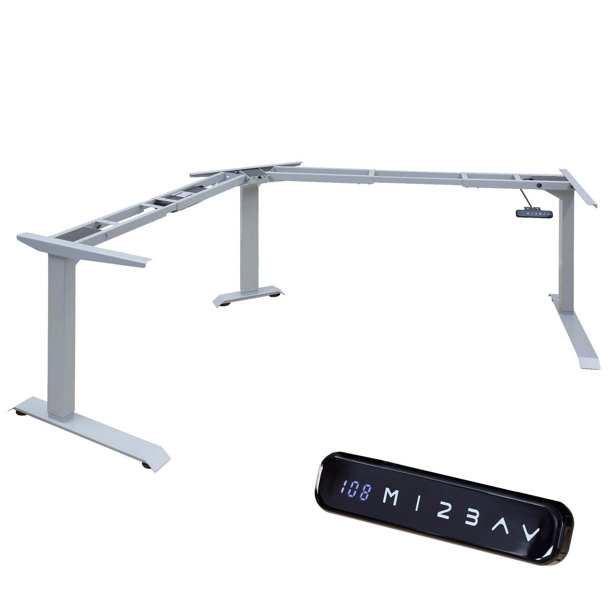 ECK TISCHGESTELL HÖHENVERSTELLBAR Lift L7 grau - Grau, Metall (68/180/118cm)