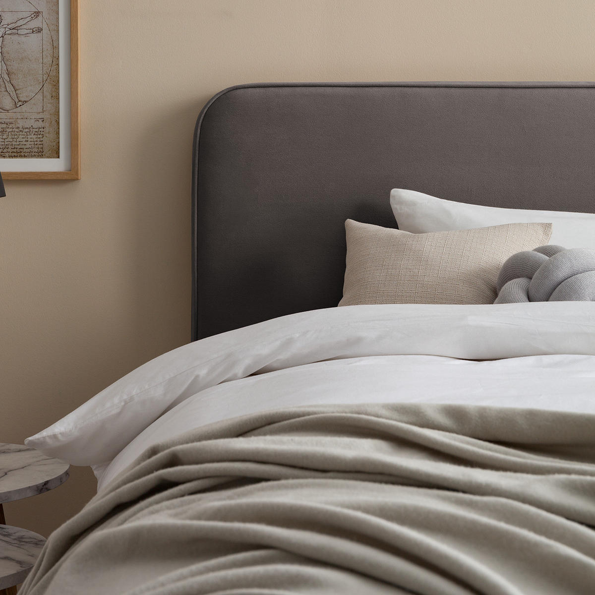 POLSTERBETT - Dunkelgrau, Textil (160/200cm) - home24