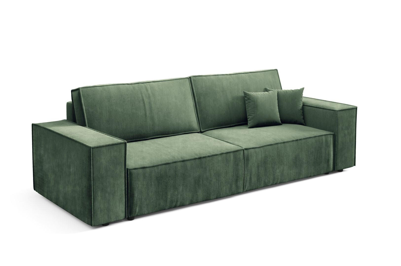 SCHLAFSOFA mit Bettkasten Grün - Grün, Textil (255/88/102cm) - Furnisell