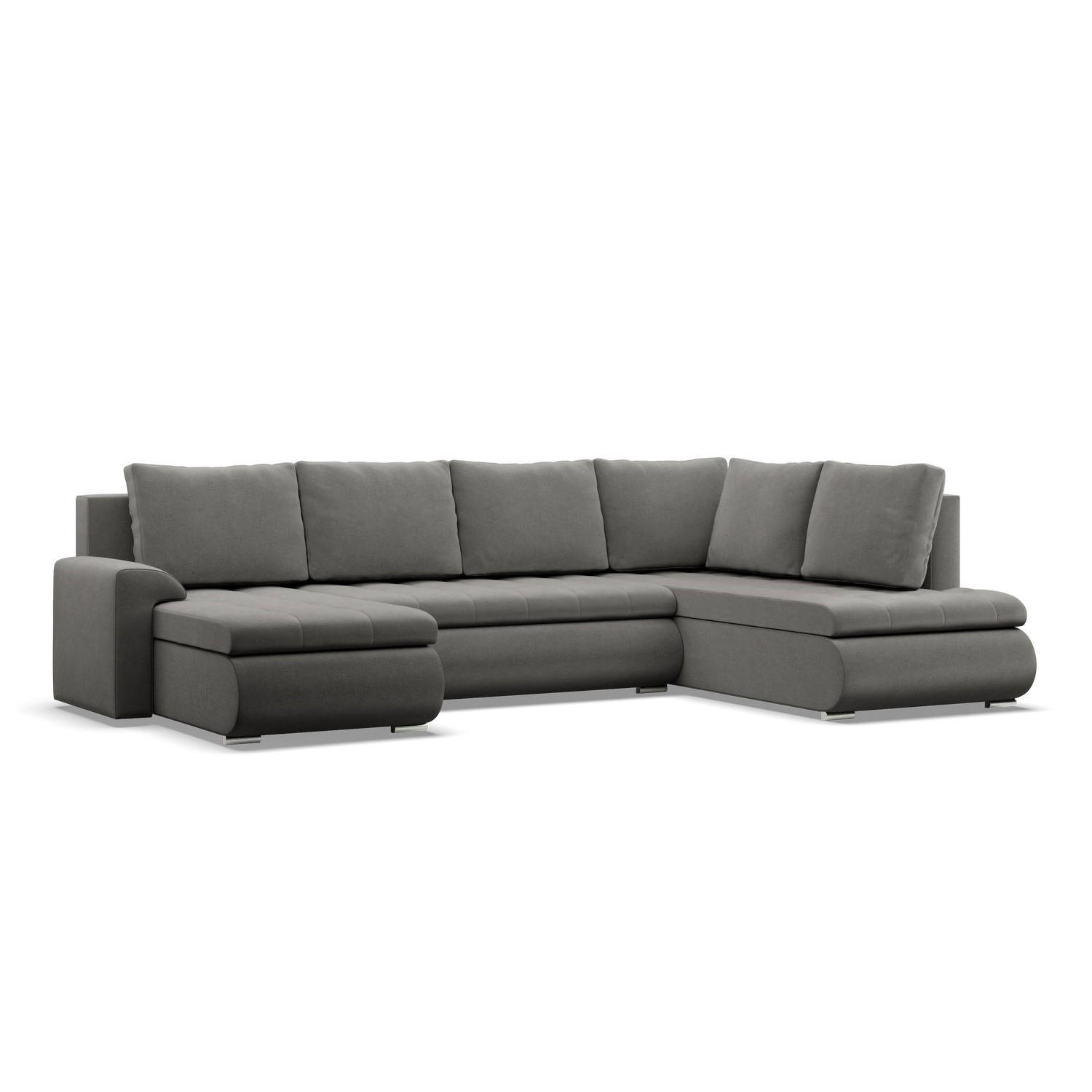 U-SOFA MIT SCHLAFFUNKTION FORESTA, Hellgrau - Hellgrau, Textil (300/89/200cm)