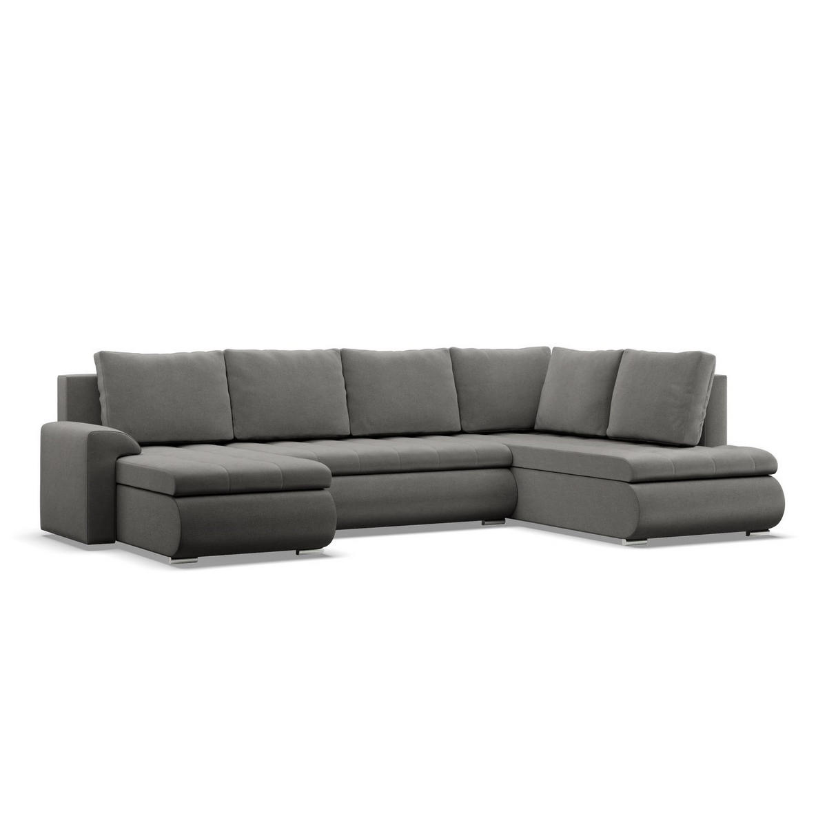 U-SOFA MIT SCHLAFFUNKTION FORESTA, Hellgrau - Hellgrau, Textil (300/89/200cm)
