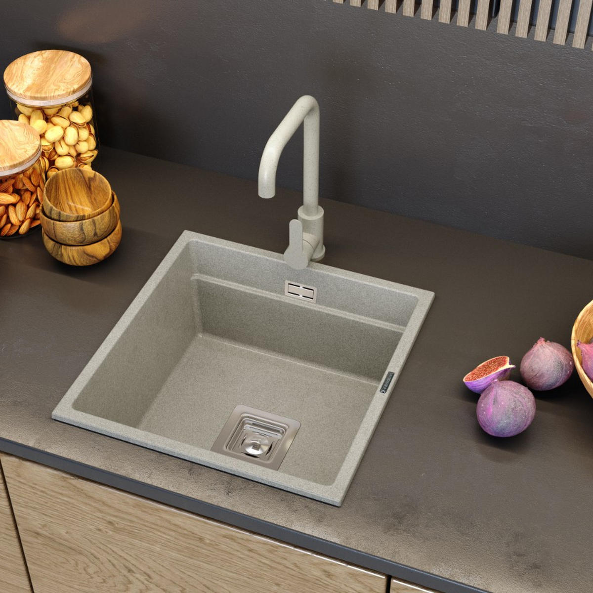 KÜCHENARMATUR Steel - Beige, Metall (21/33/3cm) - Granitan