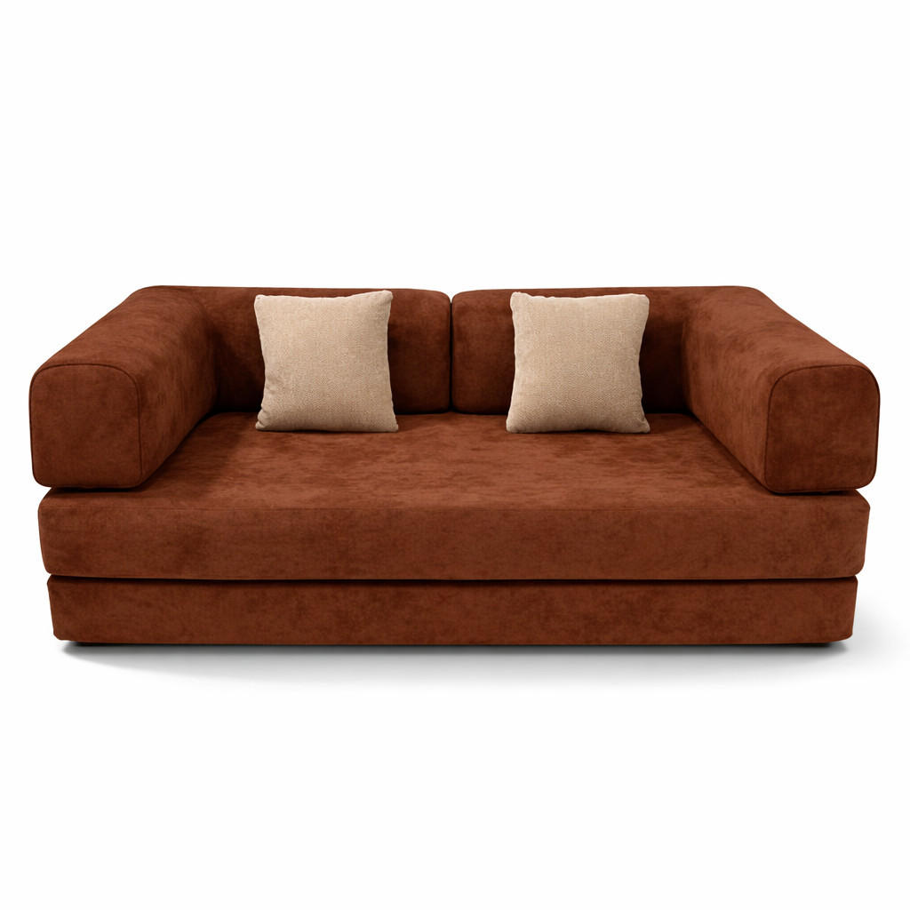 SCHLAFSOFA Kaia Schokolade Samt - Dunkelbraun, Textil (180/70/100cm) - COCO Living