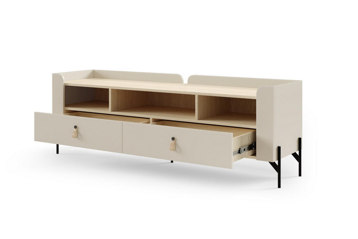 TV-LOWBOARD SOVI 09 160 / 55 / 42 cm in Macadamia / Eiche Mavelie - Eichefarben/Beige, Holzwerkstoff (160/55/42cm) - Deine Möbel 24