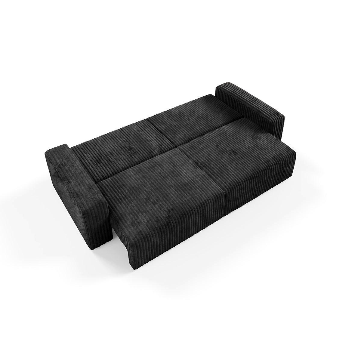 SOFA Angela 3 Sitzplätze Schwarz - Schwarz, Holz (252/86/105cm) - Petits-meubles