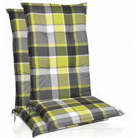 HOCHLEHNERAUFLAGE Sunny GR 120x50x6cm Grün Kariert (2tlg) - Grün, Textil (50/6/120cm) - Beautissu 