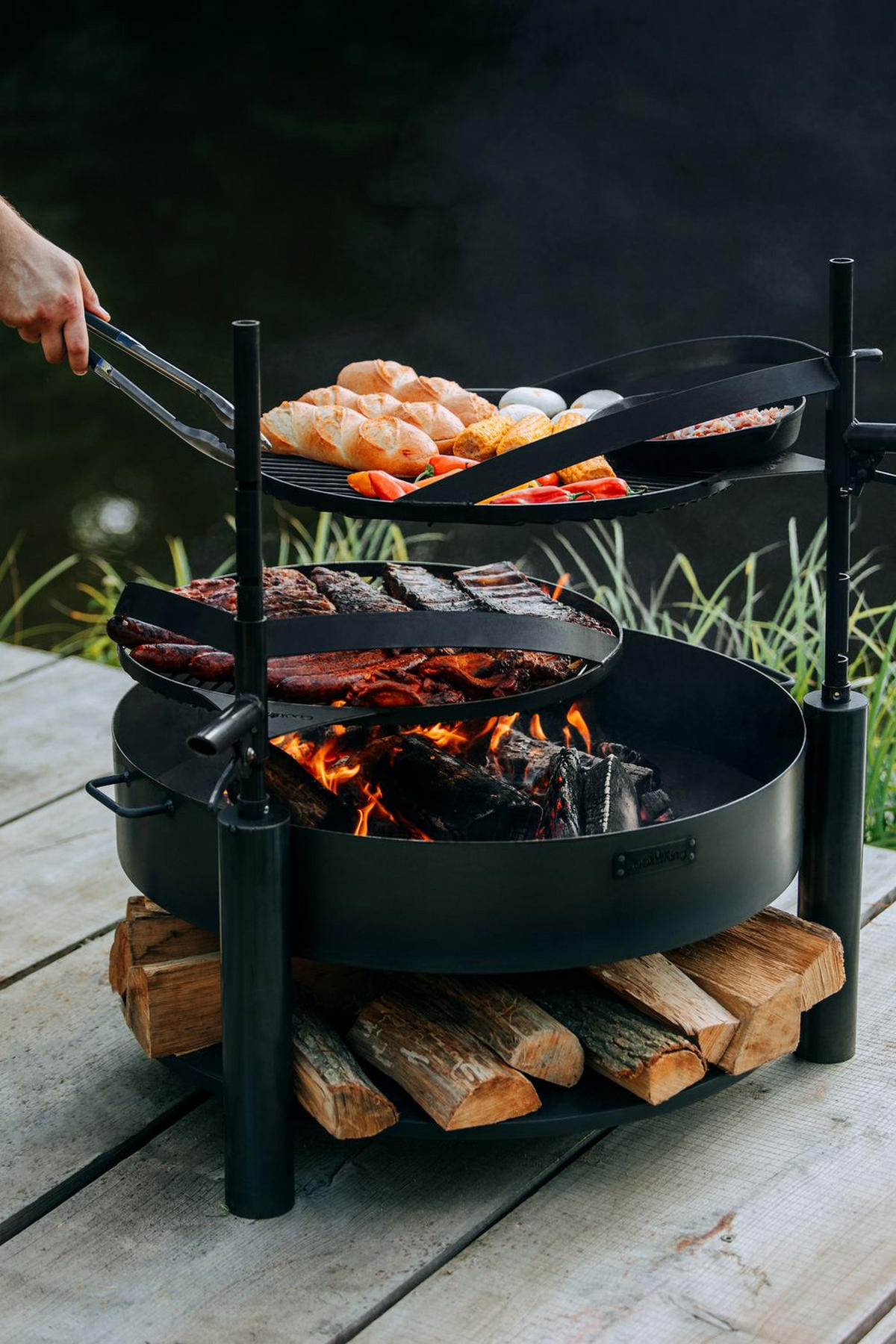 FEUERSCHALE MONTANA X 60 cm multifunktional mit 50 cm Grillrost - Rostfarben, Metall (60/60cm) - Cook King