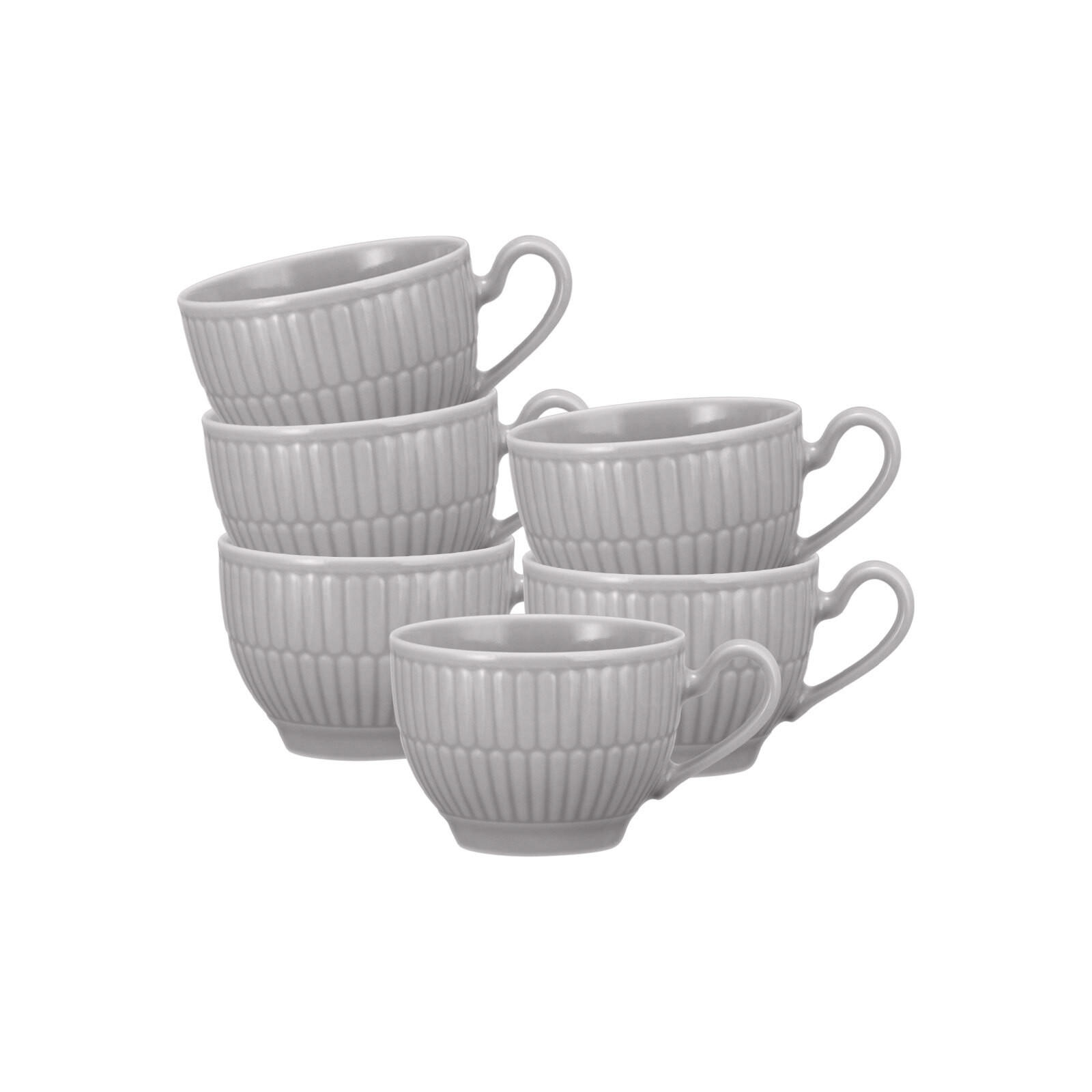 ESPRESSOTASSEN Amina Silbergrau 0,1 l 6er Set - Grau, Keramik (0.1L) - Seltmann Weiden
