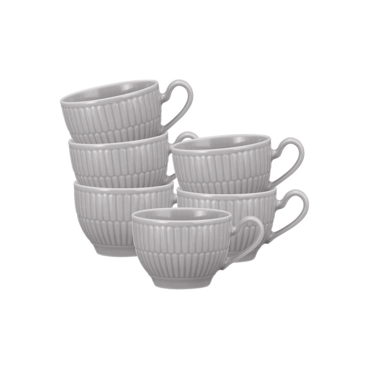 ESPRESSOTASSEN Amina Silbergrau 0,1 l 6er Set - Grau, Keramik (0.1L) - Seltmann Weiden
