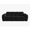 SOFA Lisa aus Samt schwarz 3 Sitzplätze - Schwarz, Textil (101/77/216cm) - Micadoni