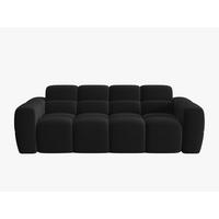 SOFA Lisa aus Samt schwarz 3 Sitzplätze - Schwarz, Textil (101/77/216cm) - Micadoni