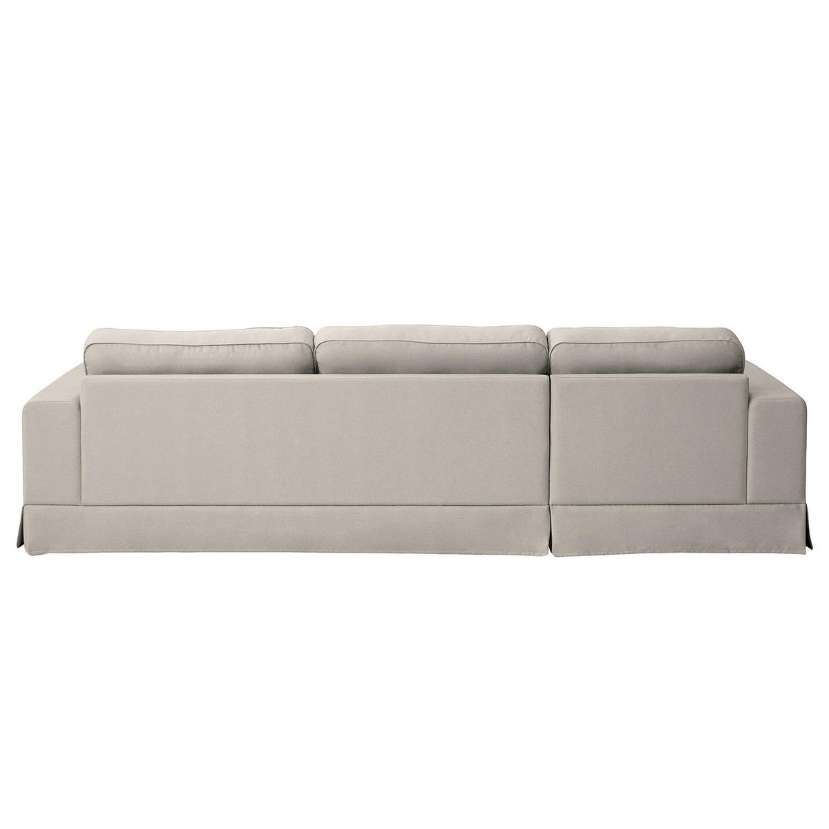 ECKSOFA mit Husse - Longchair, Webstoff - Hellgrau/Schwarz, Kunststoff/Textil (300/165cm) - home24