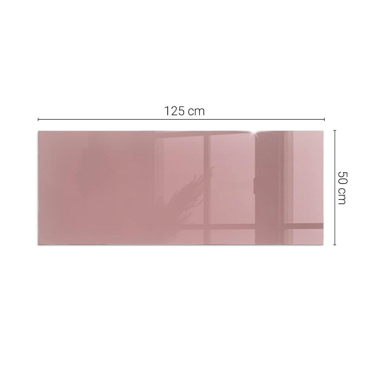 GLASPLATTE für Kamin 125x50 cm Rosa - Pink, Glas (125/50/0.4cm) - ArtPrintCave