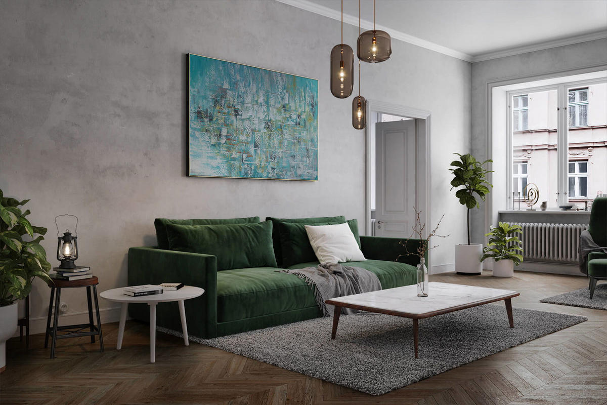 XXL ÖLGEMÄLDE Blau 180/120 cm - Blau/Beige, Holz/Textil (180/120cm) - KUNSTLOFT