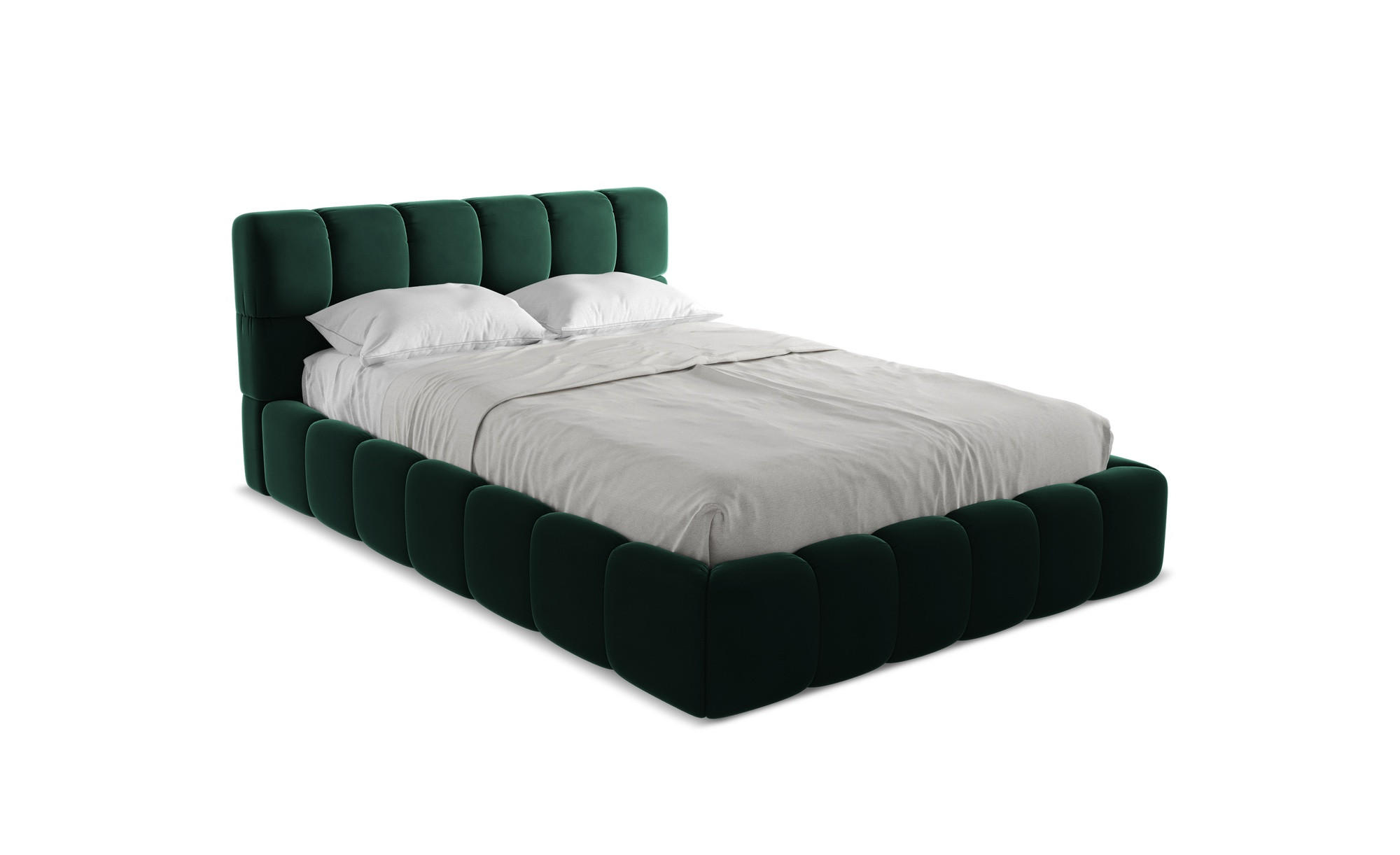 POLSTERBETT mit Bettkasten und Lattenrost 160x228 Grün - Dunkelgrün/Schwarz, Kunststoff/Textil (140/200cm) - Makamii