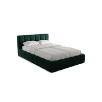 POLSTERBETT mit Bettkasten und Lattenrost 160x228 Grün - Dunkelgrün/Schwarz, Kunststoff/Textil (140/200cm) - Makamii