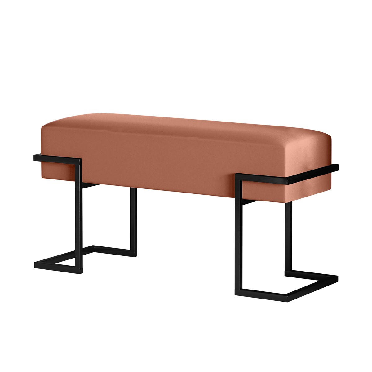 POLSTERBANK CELY 80 cm, Rosa, Schwarzes Gestell - Pink/Schwarz, Textil/Metall (80/42/34cm) - Bettso