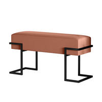 POLSTERBANK CELY 80 cm, Rosa, Schwarzes Gestell - Pink/Schwarz, Textil/Metall (80/42/34cm) - Bettso