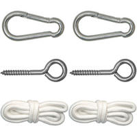 HÄNGEMATTEN Befestigung Panja - mit Karabiner und Schrauben - Weiß, Kunststoff (220cm) - Amanka