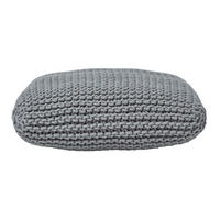 STRICK-POUF grau, Bodenkissen 70/70/20 cm - Grau, Textil (70/20/70cm) - Homescapes
