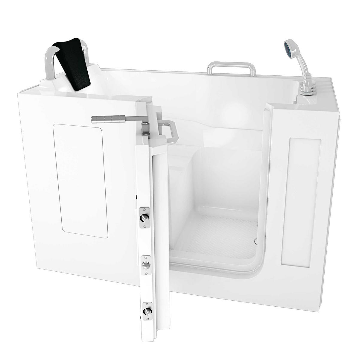 SITZBADEWANNE Senioren Wanne mit Tür S07-TH-A-L 76x140cm - Weiß, Glas/Kunststoff (140/116/76cm) - AcquaVapore by Sandra Jentho