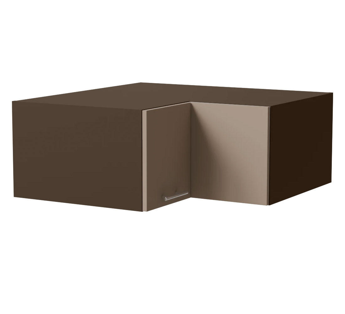 Feldmann-Wohnen Eckaufsatzschrank Graubraun, Dunkelgrau 90x36x90 cm