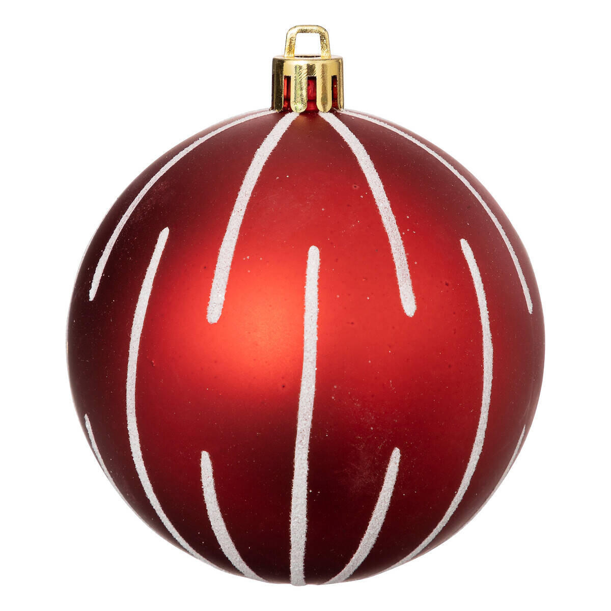 WEIHNACHTSKUGELN Rot mit weißem Muster 8er-Set Ø 8 cm - Rot, Kunststoff (8/9.2/8cm) - Atmosphera Createur d´interieur