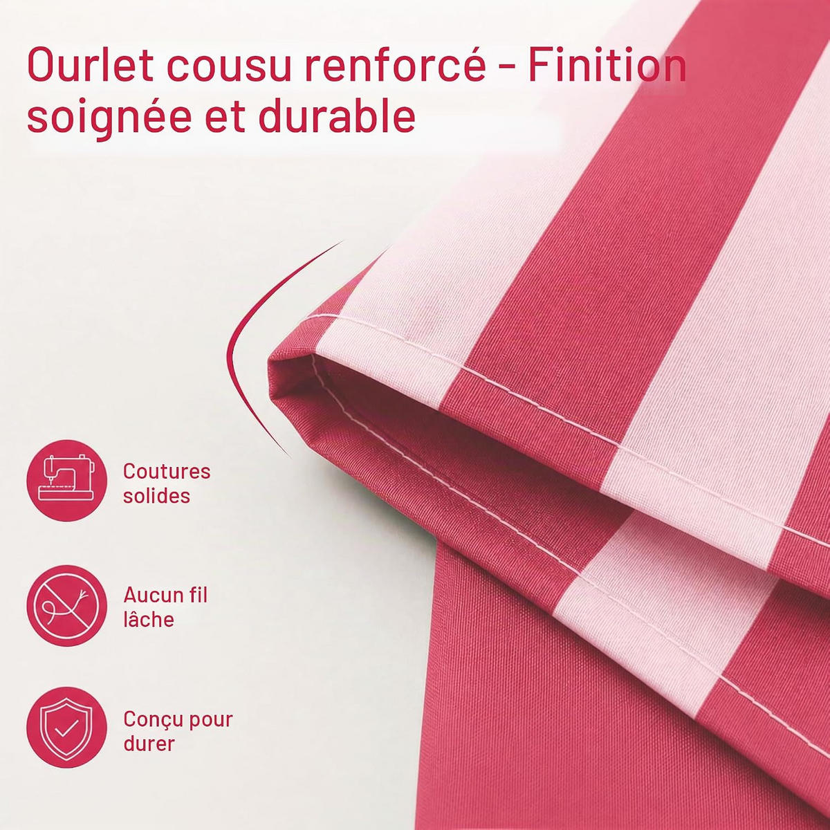 DUSCHVORHANG 180 cm x 180 cm Streifen - Pink, Textil (180/180cm) - Vallsero