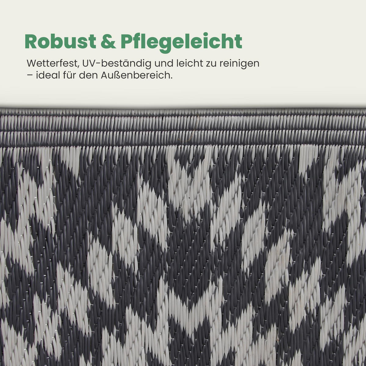 OUTDOORTEPPICH recycelt 160x230 cm Karo - Grau, Kunststoff (160/230cm) - Bestlivings