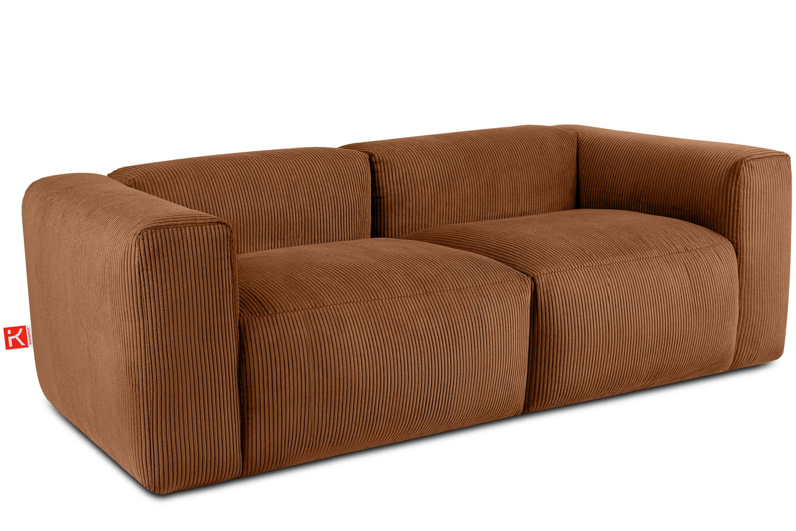 2,5-SITZER-MODULSOFA BUFFO mit extrem weicher und bequemer Sitzfläche, Kordstoff, ore - Orange, Textil (250/73/96cm) - KONSIMO®