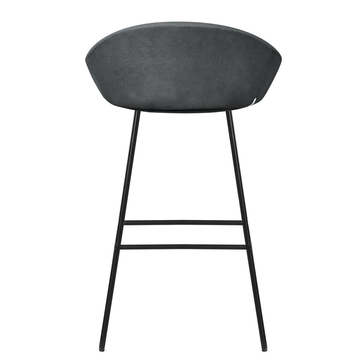 BARHOCKER 4er Set Anthrazit mit Stoffbezug - Anthrazit/Schwarz, Metall (56/94/50cm) - ML-DESIGN