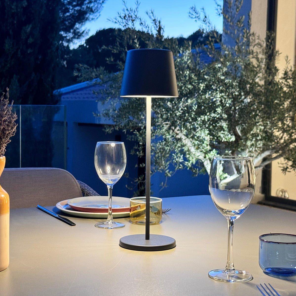 TOUCH-TISCHLAMPE KELLY grau - Grau, Metall (11.3/11.3/38cm) - Lumisky