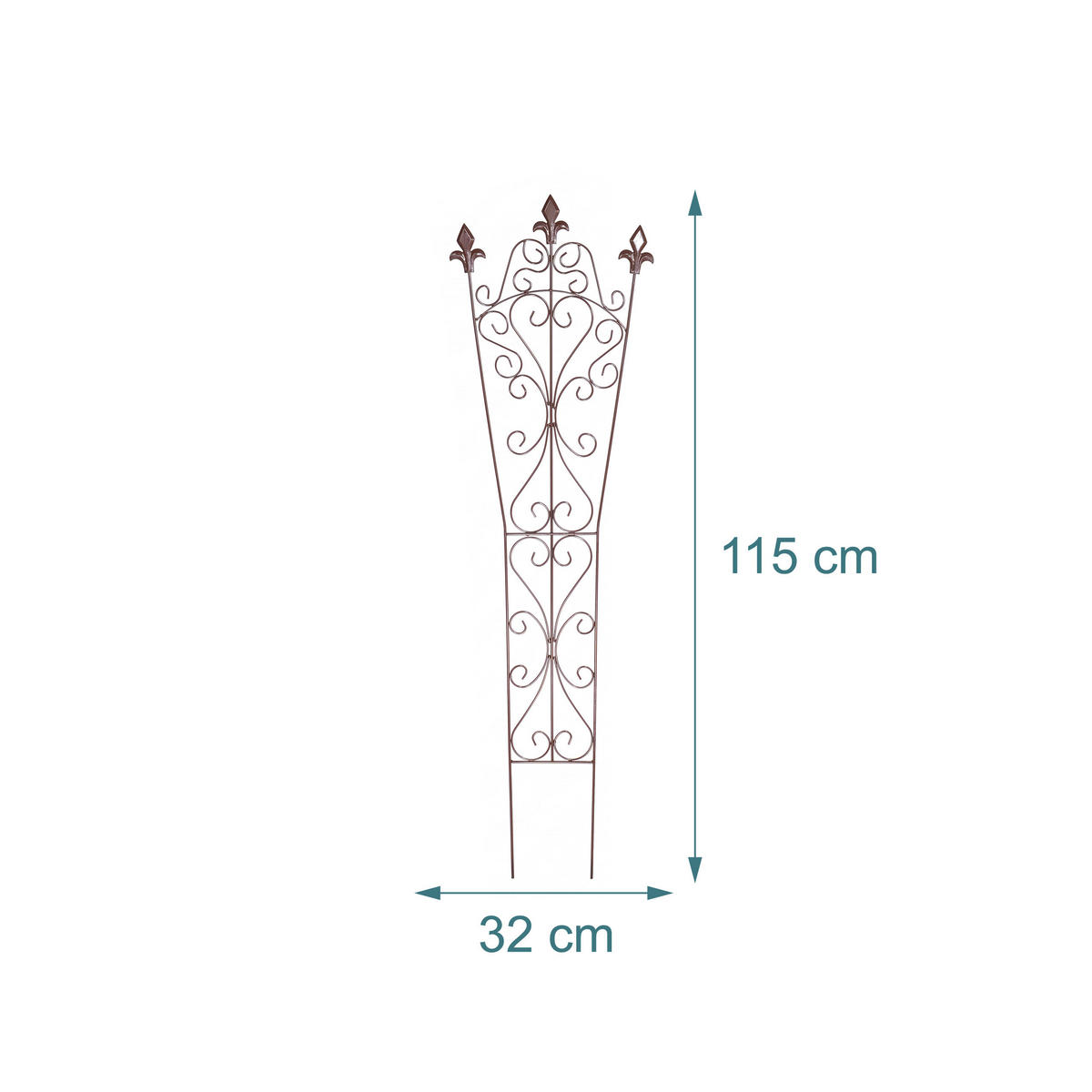 RANKGITTER Braun Stahl 2er-Set 115x32 cm - Braun, Metall (32/115/0.5cm) - Relaxdays